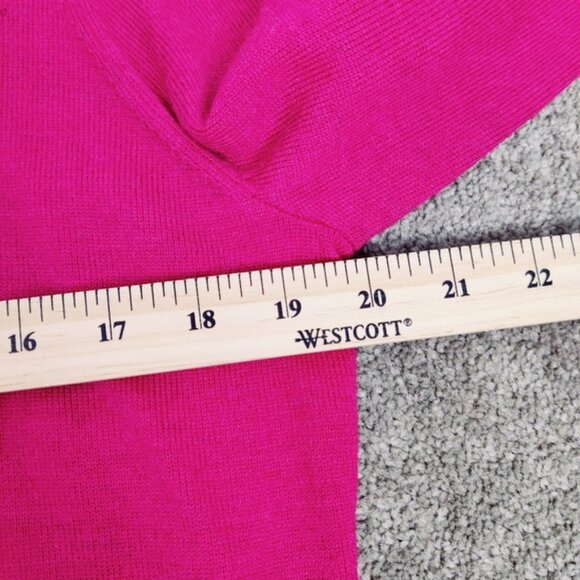 Jones New York Luxe Women's Cardigan Size XL Pink Merino Wool Barbiecore Elegant - Picture 7 of 13